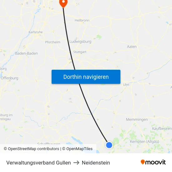 Verwaltungsverband Gullen to Neidenstein map