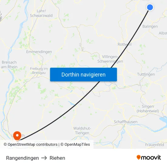 Rangendingen to Riehen map