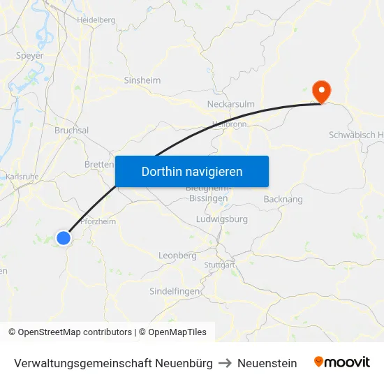Verwaltungsgemeinschaft Neuenbürg to Neuenstein map