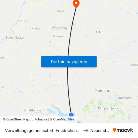 Verwaltungsgemeinschaft Friedrichshafen to Neuenstein map