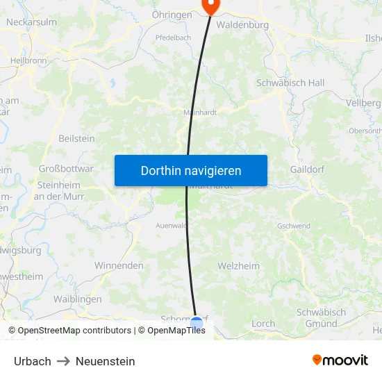 Urbach to Neuenstein map