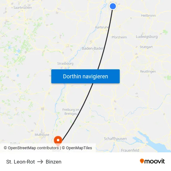 St. Leon-Rot to Binzen map