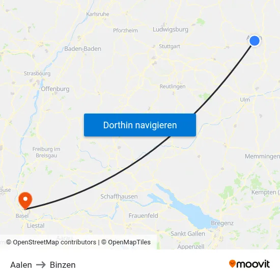 Aalen to Binzen map