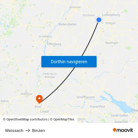 Weissach to Binzen map