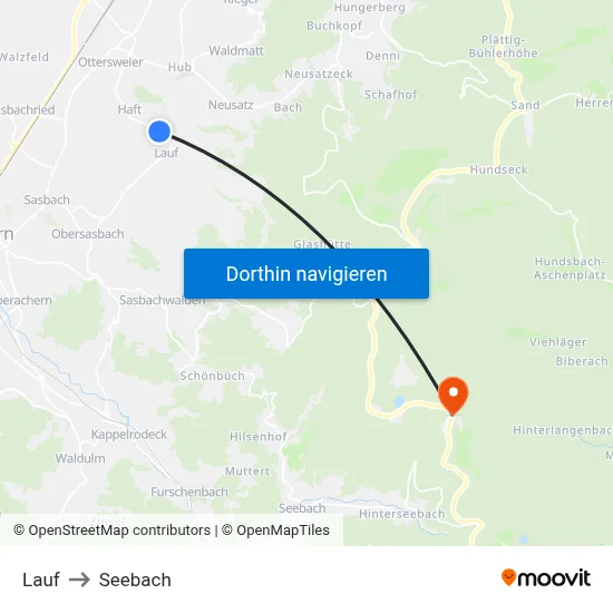 Lauf to Seebach map