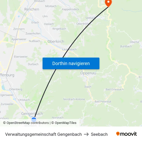 Verwaltungsgemeinschaft Gengenbach to Seebach map
