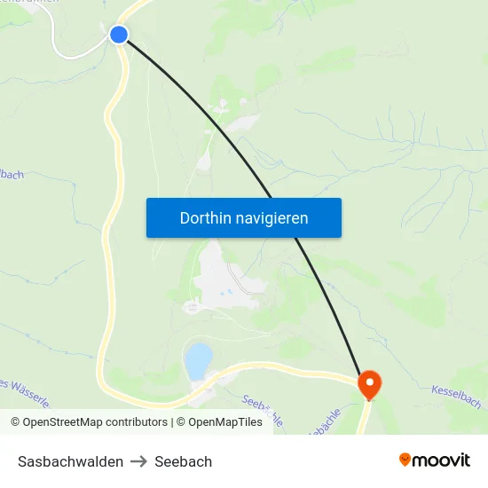 Sasbachwalden to Seebach map