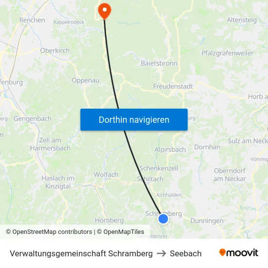 Verwaltungsgemeinschaft Schramberg to Seebach map
