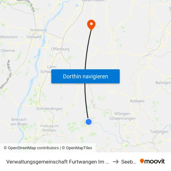 Verwaltungsgemeinschaft Furtwangen Im Schwarzwald to Seebach map