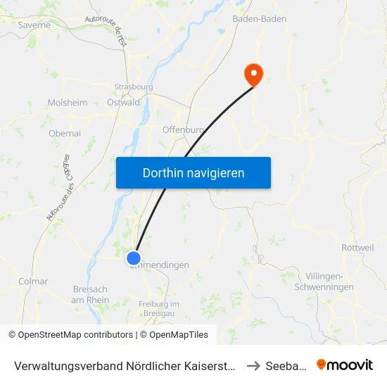 Verwaltungsverband Nördlicher Kaiserstuhl to Seebach map