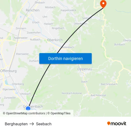Berghaupten to Seebach map