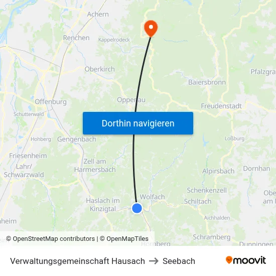 Verwaltungsgemeinschaft Hausach to Seebach map