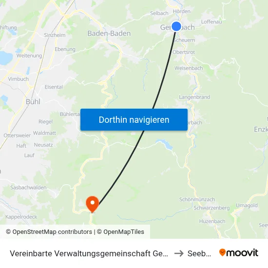 Vereinbarte Verwaltungsgemeinschaft Gernsbach to Seebach map