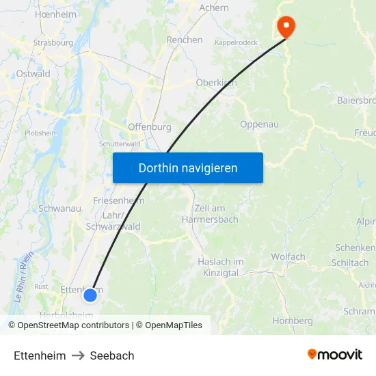 Ettenheim to Seebach map