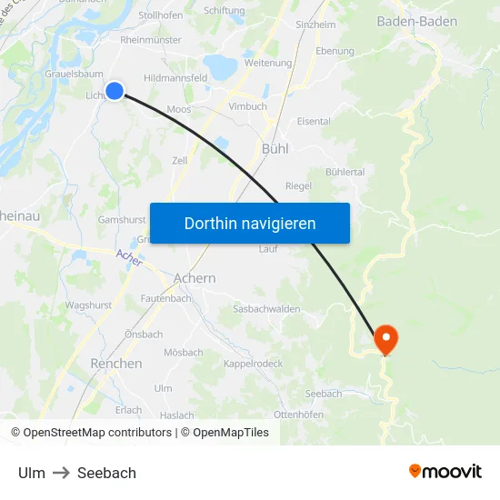 Ulm to Seebach map
