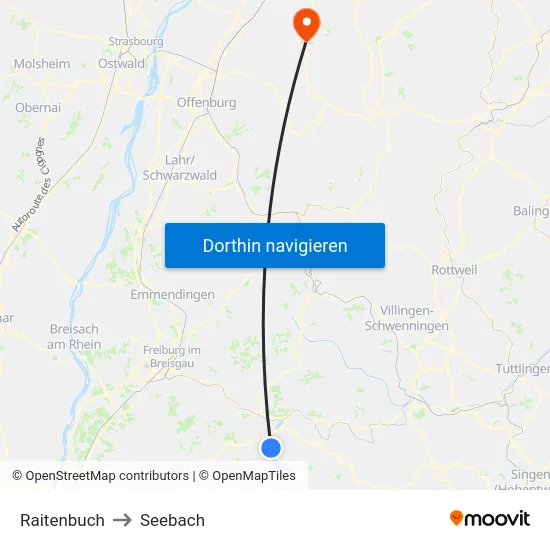 Raitenbuch to Seebach map