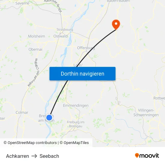 Achkarren to Seebach map