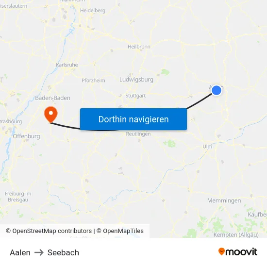 Aalen to Seebach map