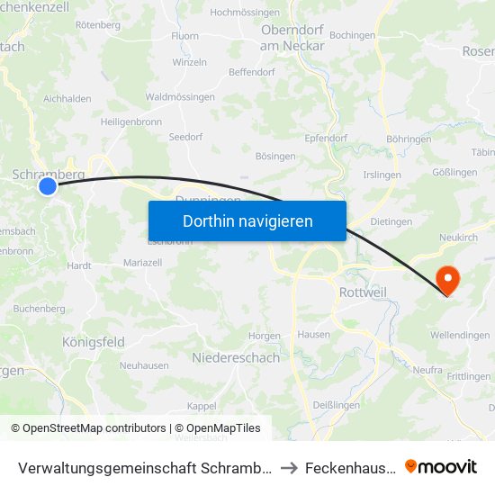 Verwaltungsgemeinschaft Schramberg to Feckenhausen map