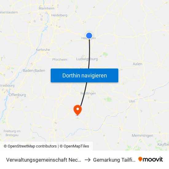 Verwaltungsgemeinschaft Neckarsulm to Gemarkung Tailfingen map