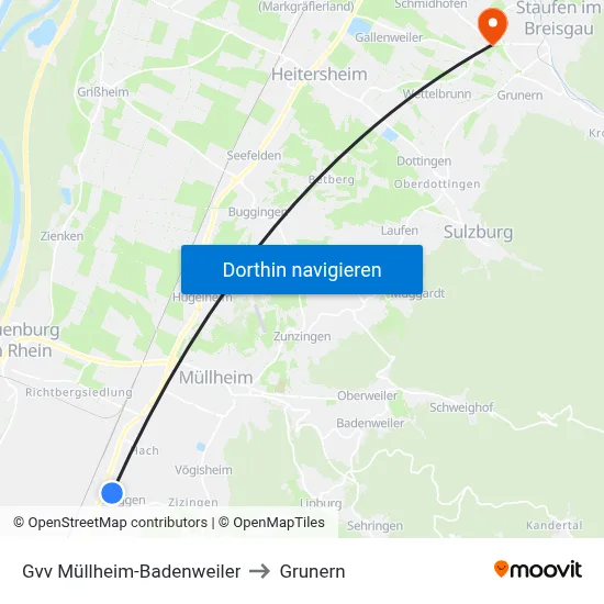 Gvv Müllheim-Badenweiler to Grunern map