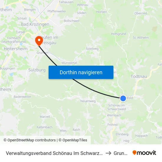 Verwaltungsverband Schönau Im Schwarzwald to Grunern map