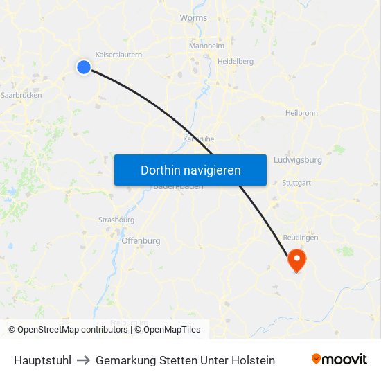 Hauptstuhl to Gemarkung Stetten Unter Holstein map