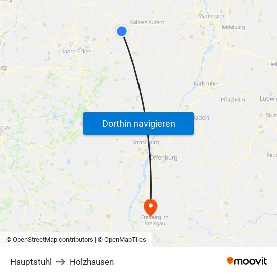 Hauptstuhl to Holzhausen map