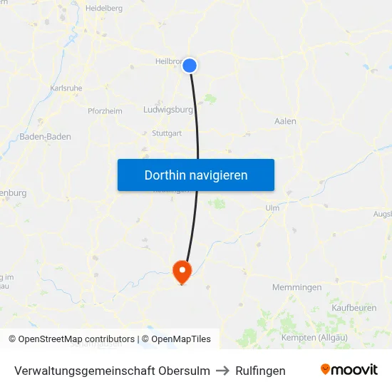 Verwaltungsgemeinschaft Obersulm to Rulfingen map