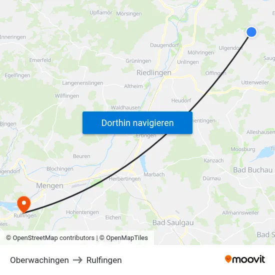 Oberwachingen to Rulfingen map
