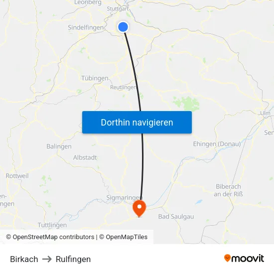Birkach to Rulfingen map
