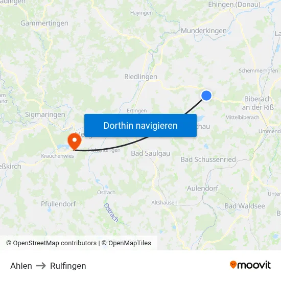 Ahlen to Rulfingen map