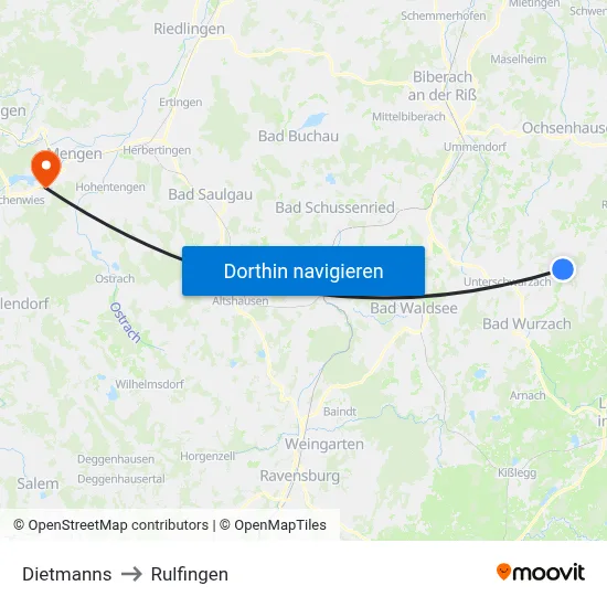 Dietmanns to Rulfingen map