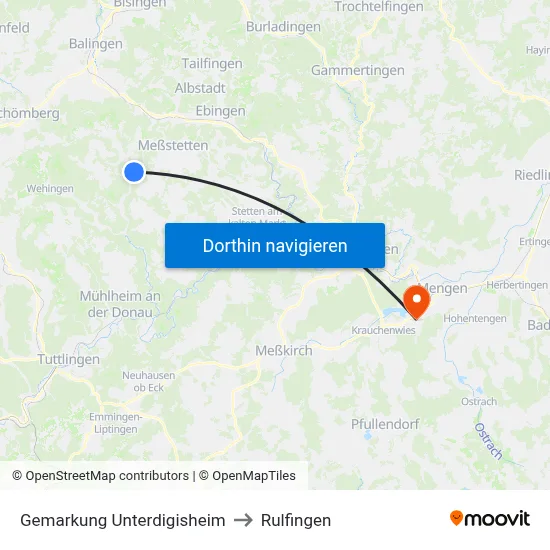 Gemarkung Unterdigisheim to Rulfingen map