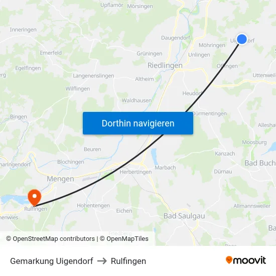 Gemarkung Uigendorf to Rulfingen map