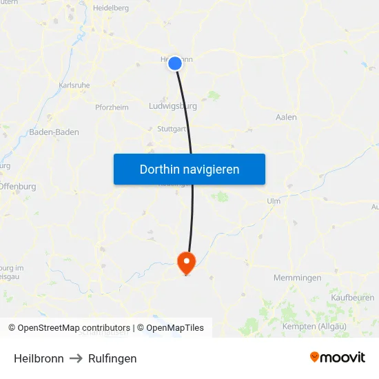Heilbronn to Rulfingen map