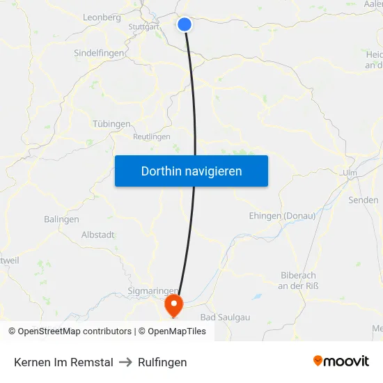 Kernen Im Remstal to Rulfingen map