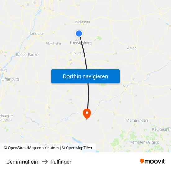 Gemmrigheim to Rulfingen map
