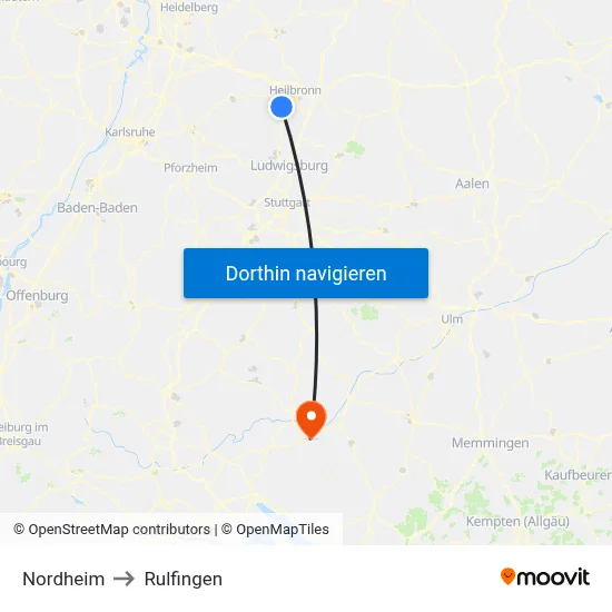 Nordheim to Rulfingen map