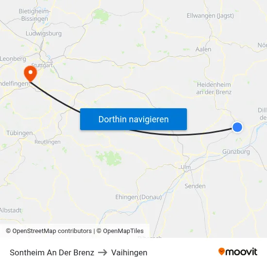 Sontheim An Der Brenz to Vaihingen map