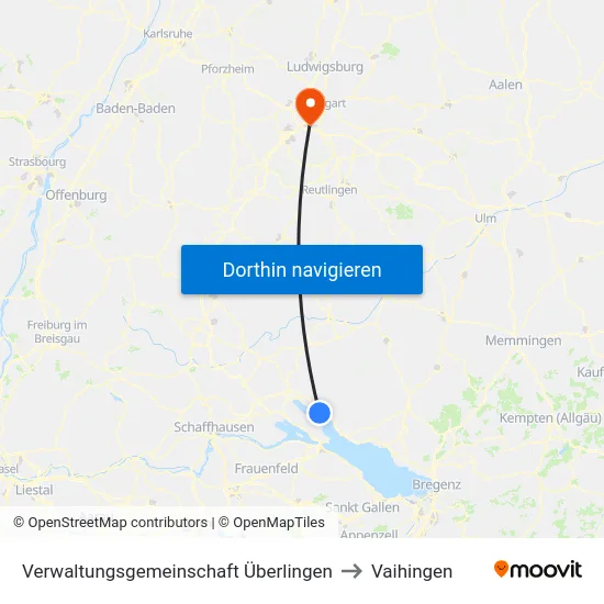 Verwaltungsgemeinschaft Überlingen to Vaihingen map