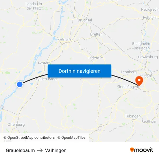Grauelsbaum to Vaihingen map