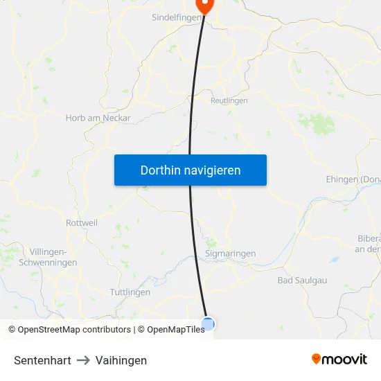 Sentenhart to Vaihingen map