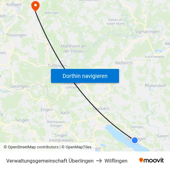 Verwaltungsgemeinschaft Überlingen to Wilflingen map