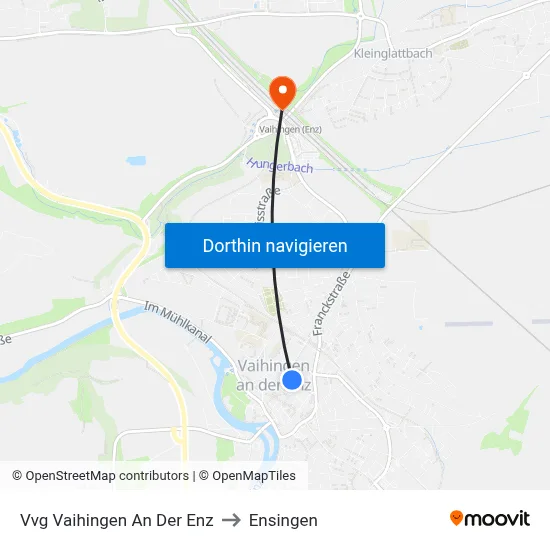 Vvg Vaihingen An Der Enz to Ensingen map