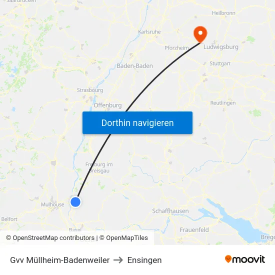 Gvv Müllheim-Badenweiler to Ensingen map