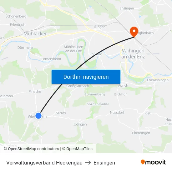 Verwaltungsverband Heckengäu to Ensingen map