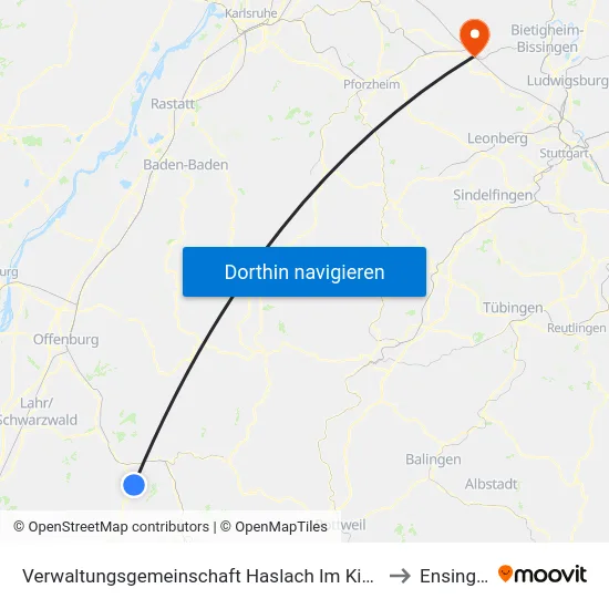 Verwaltungsgemeinschaft Haslach Im Kinzigtal to Ensingen map