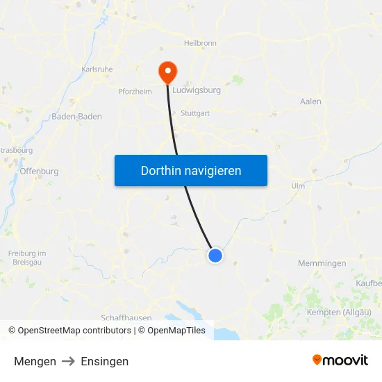 Mengen to Ensingen map
