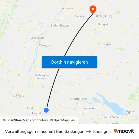 Verwaltungsgemeinschaft Bad Säckingen to Ensingen map